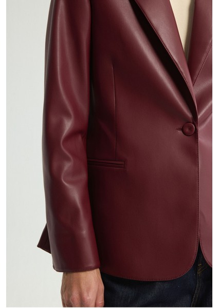 Deri Blazer Ceket Bordo 119L9211001 fiyatları