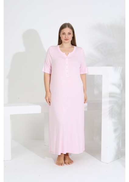Kadın Bambu Kısa Kol Gecelik