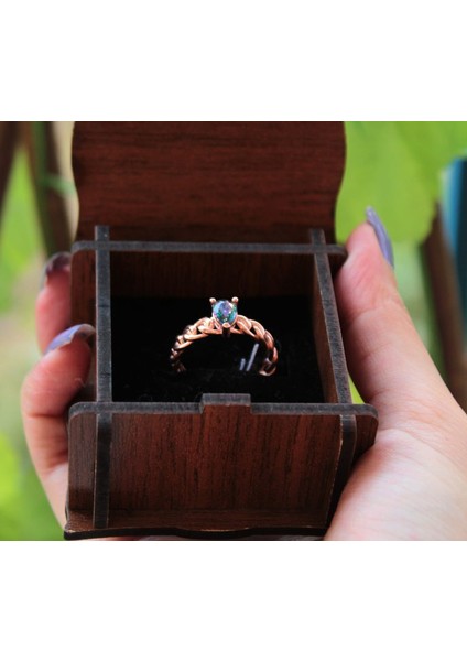 Mistik Topaz Damla Taşlı Zincir Yüzük fiyatları