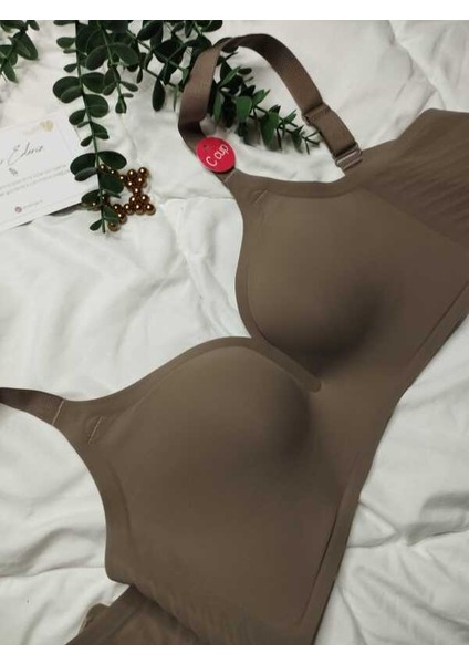 Büyük Beden C Cup Lazer Kesim Sütyen - Koyu Kahve modelleri