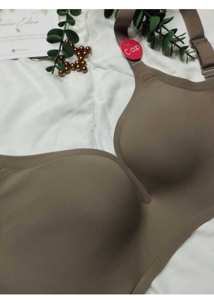 Büyük Beden C Cup Lazer Kesim Sütyen - Koyu Kahve fırsatları