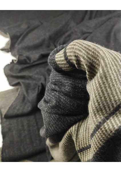 Siyah Üzeri Haki Geçişli Pano Jakarlı Örme Kumaş (En 145 cm x Boy 330 Cm) indirimleri