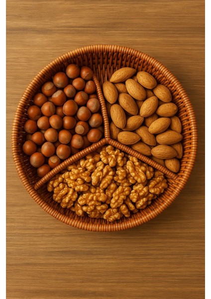 Triosepet Üç Bolmeli Doğal Sunum Sepet