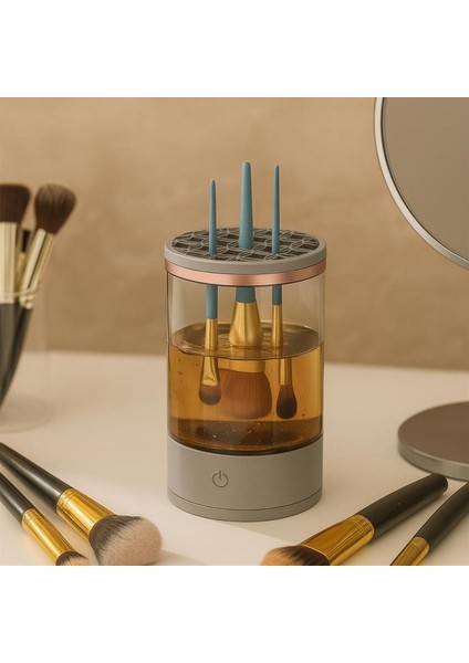 USB Şarjlı Makyaj Fırçası Temizleyici Aparat Hızlı Kurutmalı, Çok Yönlü Fırça Temizleyici (5332)