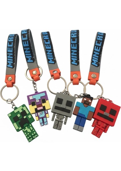 Minecraft Anahtarlık, Çanta Süsü, 1 Adet, Asorti Olarak Gönderilir