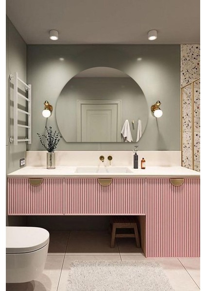 Premium Şık ve Zarif Ahşap Çerçeveli Dekoratif Ayna Modern Tasarım Duvar Aynası Banyo Aynası