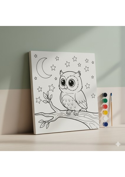 Çocuklar Için Baykuş,ay ve Yıldız Temalı Eğitici ve Eğlenceli Dikkat Geliştirici Boyama Seti fiyatları