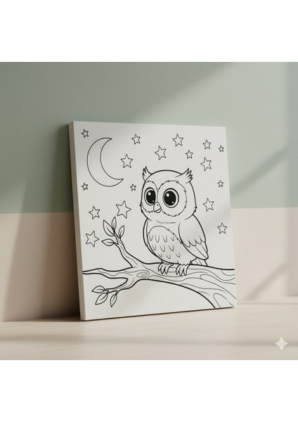 Çocuklar Için Baykuş,ay ve Yıldız Temalı Eğitici ve Eğlenceli Dikkat Geliştirici Boyama Seti modelleri