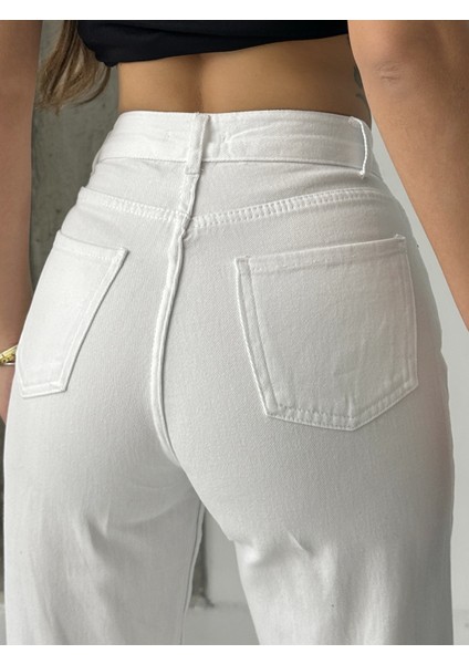 Kadın Yüksek Bel Keten Boyfriend Bol Paça fırsatları