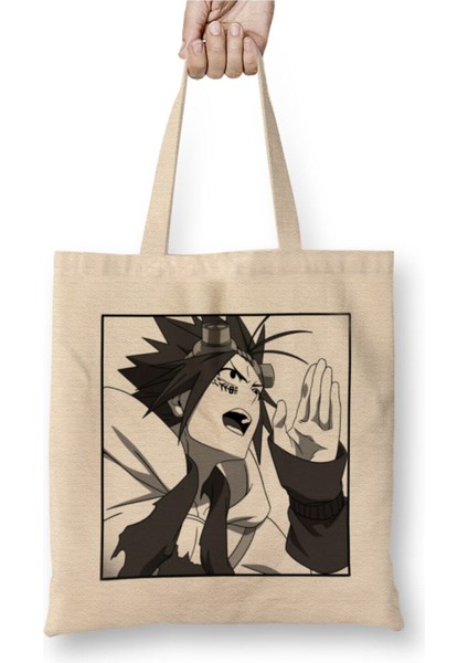 Sabikui Bisco Manga Panel Anime Beyaz Bez Çanta Uzun Saplı Alışveriş Çantası Plaj Çantası