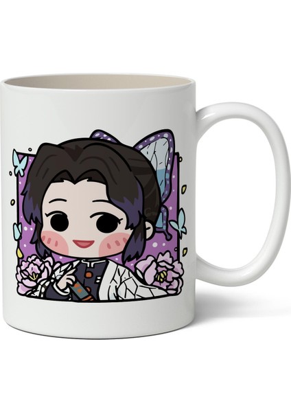 Iblis Keser Kocho Shinobu Demon Slayer Temalı Beyaz Kupa Bardak Arkadaşa Sevgiliye Hediye