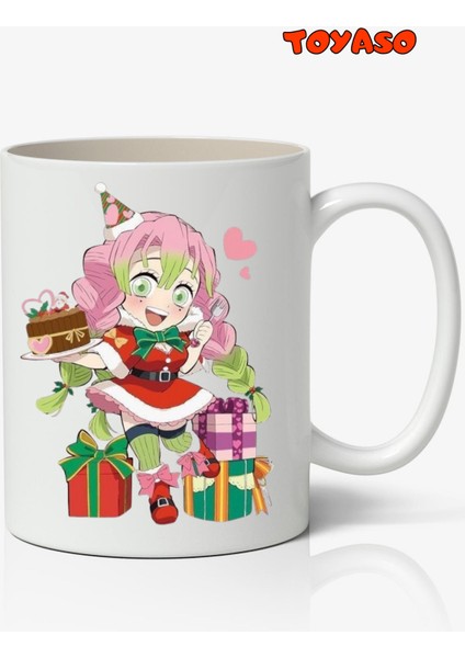 Demon Slayer Iblis Keser Kanroji Mitsuri Yılbaşı Anime Beyaz Kupa Bardak Sevgiliye Arkadaşa Hediye