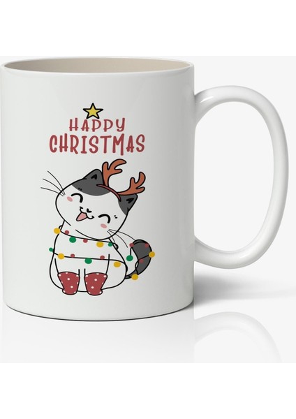 Kişiye Özel Yılbaşı Yeni Yıl Christmas Temalı Beyaz Kupa Bardak Sevgiliye Arkadaşa Hediye V32