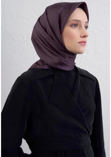 2025 Desenli Saf Ipek Twill Eşarp 9415-31