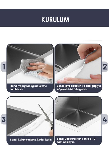 3.2m Banyo Küvet Mutfak Lavabo Su Sızdırmaz Bant Su Geçirmez Kenar Bandı Sızdırmazlık Tamir Beyaz indirimleri