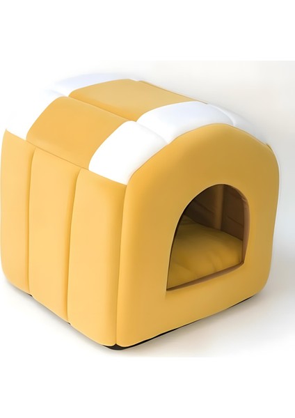 Kedi ve Küçük Köpek Kulübesi Sarı 40X40X38CM