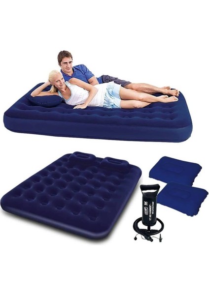 Pompalı Yastıklı Çift Yatak Çift Kişilik 203X152X22CM