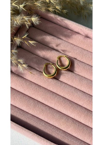 Altın Kaplama Düz Halka Model Küpe 925 Ayar Gümüş fiyatları