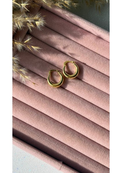 Altın Kaplama Düz Halka Model Küpe 925 Ayar Gümüş modelleri