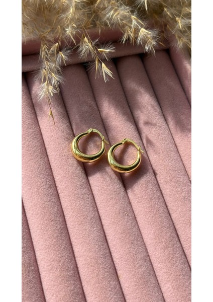 Altın Kaplama Düz Halka Model Küpe 925 Ayar Gümüş indirimleri