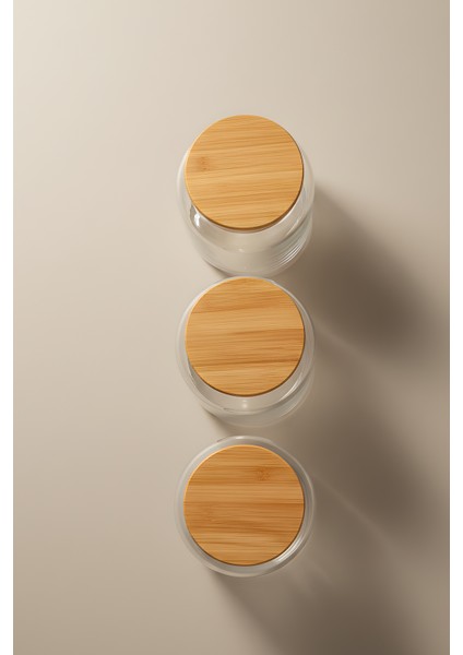 3’lü Cam Kavanoz Seti 860 cc – Vakumlu Bambu Kavanoz modelleri