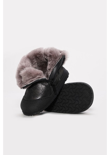 Hakiki Deri Kürklü Unisex Çocuk Klasik Bot 157KXA2713