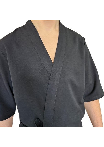 Sushi Şef Kimono Ceketi Siyah