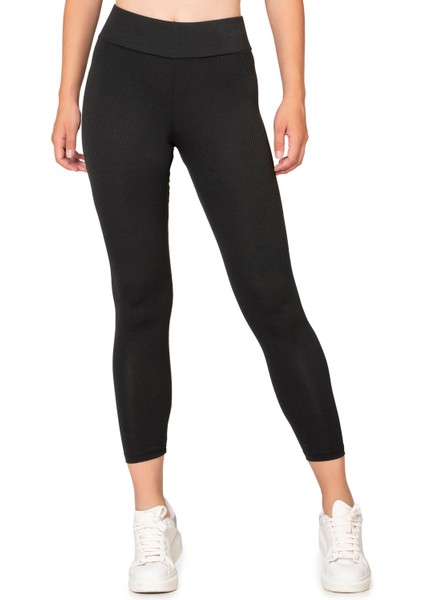 Özkan 27684 Kadın Likralı Kaşkorse Fitilli Toparlayıcı Yüksek Bel Uzun Tayt