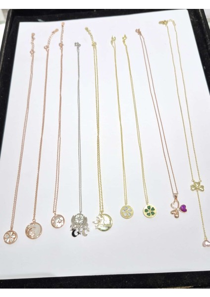 925 Ayar Papatya Silver<yaz Çoklu Kombin <ital 9 Lu Kolye Çeşit Kolye fiyatları