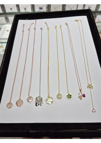 925 Ayar Papatya Silver<yaz Çoklu Kombin <ital 9 Lu Kolye Çeşit Kolye modelleri