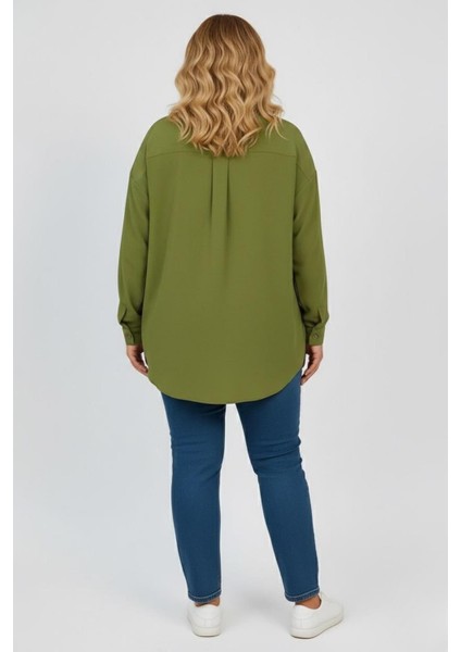 Kadın Büyük Beden Pul Payet Işlemeli Uzun Kollu Gömlek 1985-26 modelleri