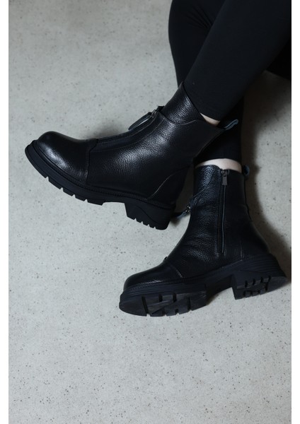 Hakiki Deri Kürklü Kadın Klasik Bot 733KZA2308