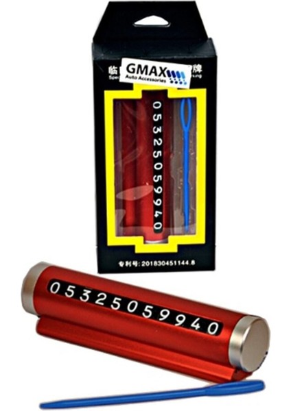 Araç Içi Lux Telefon Numaratıgı (Park-Tel) (Metalik) Kırmızı