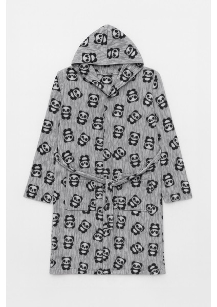 Kadın Kapüşonlu Panda Desenli Polar Sabahlık fırsatları