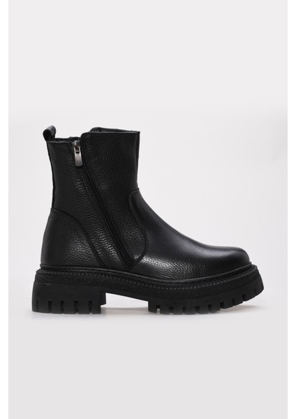 Hakiki Deri Kürklü Kadın Klasik Bot 657KZA2510