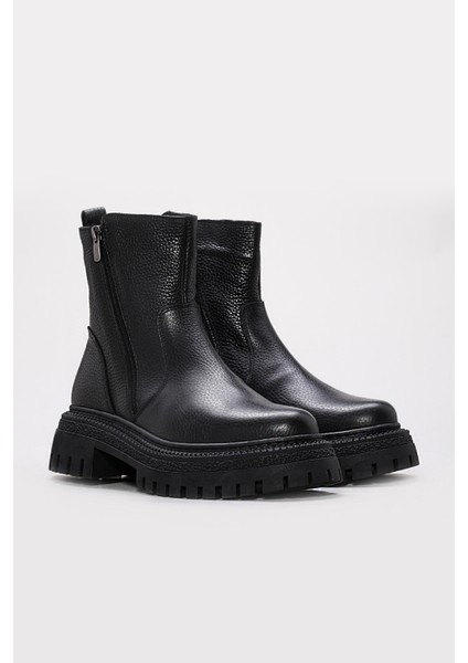 Hakiki Deri Kürklü Kadın Klasik Bot 657KZA2510