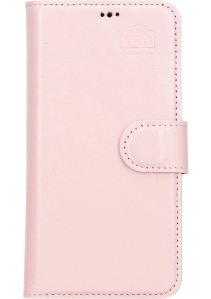 Apple iPhone 13 Uyumlu Deri Cüzdanlı Kılıf Nu2 Pembe fırsatları