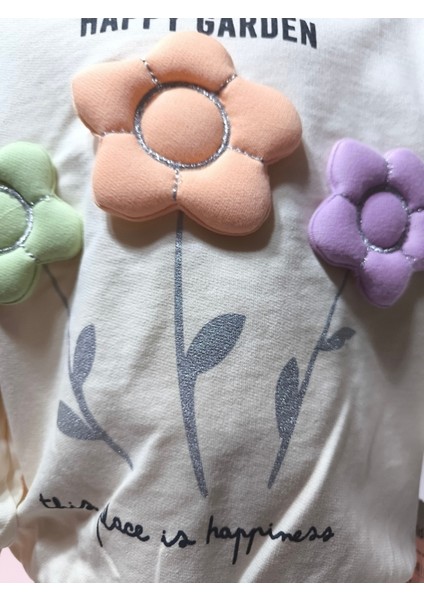 Kız Çocuk Alt Üst Takım Kolu Fırfırlı El Nakışı Kabartma Çiçek %100 Pamuk modelleri