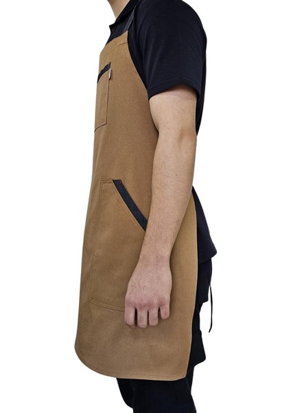 Boyundan Toka Ayarlı Boydan Önlük Bej