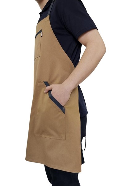 Boyundan Toka Ayarlı Boydan Önlük Bej