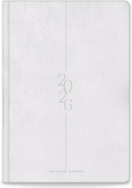 2026 A5 Sert Kapak Haftalık Ajanda – 12 Aylık Metalik Gümüş fırsatları