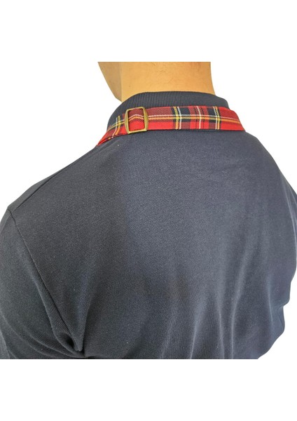 Boydan Askılı Tokalı Önlük Denim Ekose