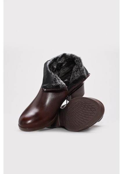 Hakiki Deri Kadın Kalın Topuklu Bot 164SZA07