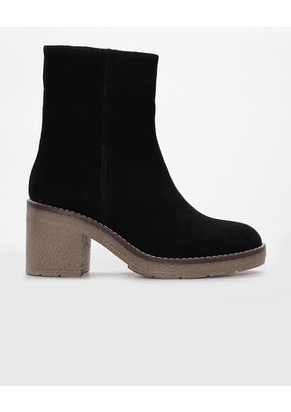 Hakiki Deri Kürklü Kadın Kalın Topuklu Bot 657SZA2505 indirimleri