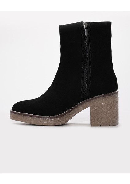 Hakiki Deri Kürklü Kadın Kalın Topuklu Bot 657SZA2505