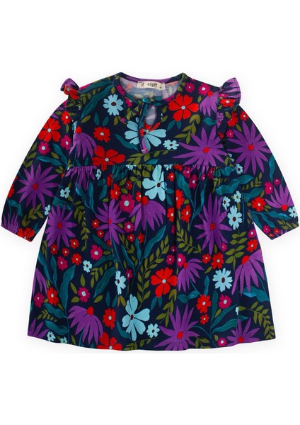 Desenli Mevsimlik Elbise 1-7 Yaş Lacivert fırsatları