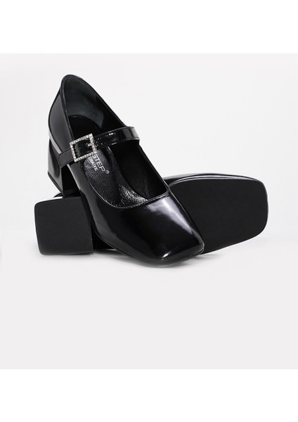 Hakiki Deri Kadın Kalın Topuklu Ayakkabı 010ZA8714