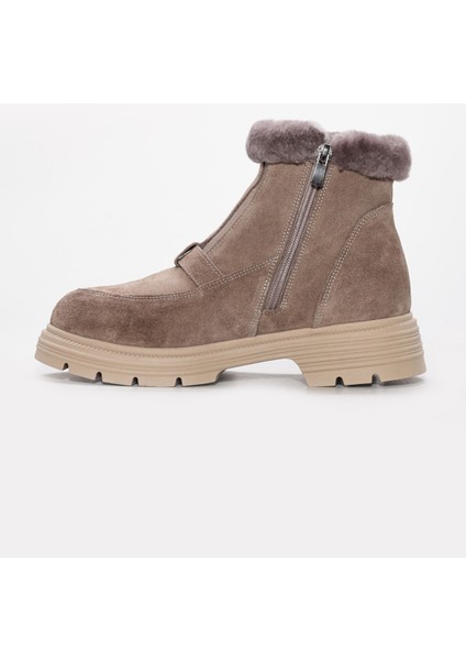 Hakiki Deri Kürklü Kadın Klasik Bot 217KZA789-34