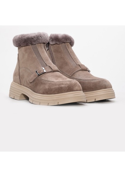Hakiki Deri Kürklü Kadın Klasik Bot 217KZA789-34