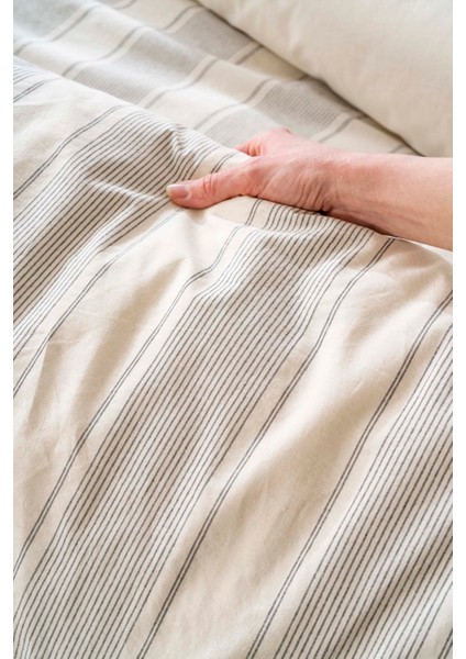 Nenas Antrasit Çift Kişilik Nevresim Takımı 4 Parça %100 Pamuklu